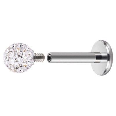 钛合金包胶满钻耳钉防过敏养耳洞