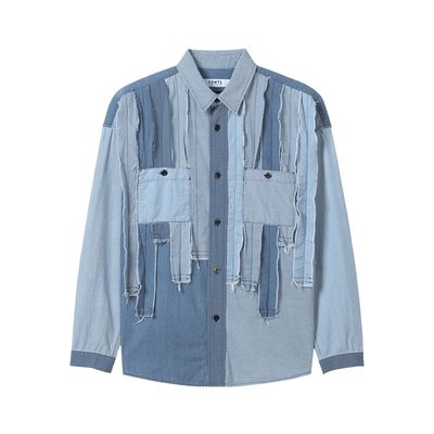 ITFDMTL长袖牛仔衬衫复古日潮
