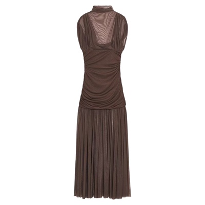 网纱双层垂顺绢网拼接连衣裙