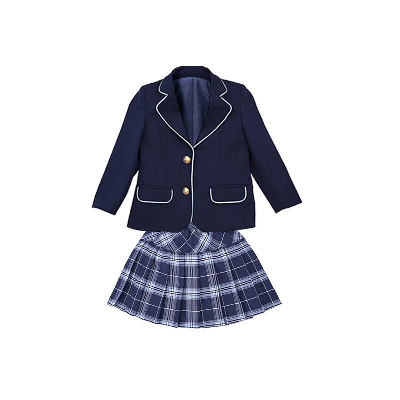 男女童英伦西装校服学院包边西服西裤衬衫幼儿园演出服儿童藏蓝色