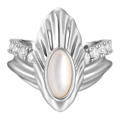 MFOW 2025秋季新款金银色贝壳叠戴戒指女时尚设计感小众精致指环