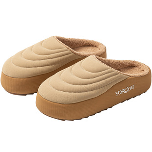 高端2025新款布艺棉拖鞋秋冬季女室内家居地板防滑厚底男加绒保暖