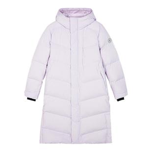 斯凯奇长款羽绒服冬季加厚白色羽绒连帽外套男女保暖防风防水冬装