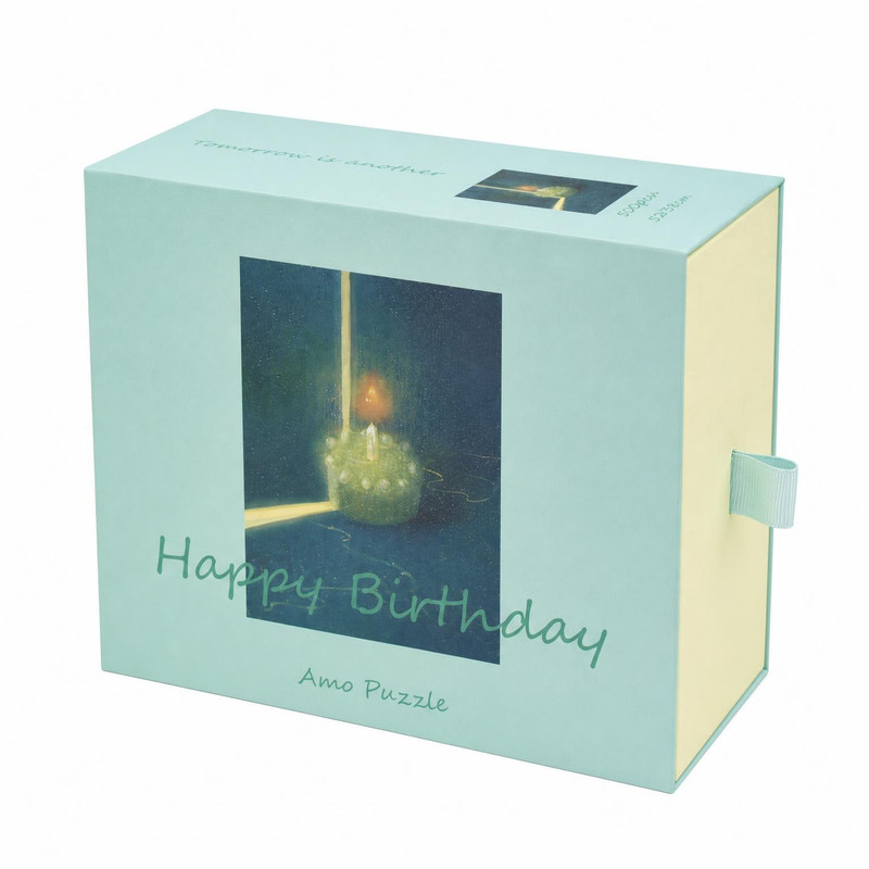 Anso 生日快乐300片蓝卡细闪拼图礼物氛围感治愈玩具装饰画高咬合