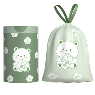 山茶花免撕抽绳垃圾袋加厚家用手提式实惠装特厚塑料袋大号清洁袋