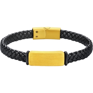 【情人节礼物】周大福潮流几何方形足金黄金手链手绳EOR1360男士