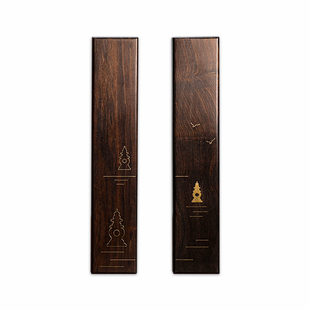 【西泠印社】三潭印月镇尺西湖十景紫光檀实木镇纸嵌黄铜高档毛笔书法书画专用压纸杭州文房四宝礼物送老师