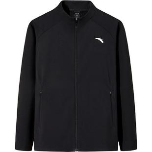 安踏梭织厚外套男子2026春夏季立领外套正品商务行政夹克运动服