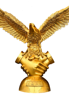 老鹰黄铜材质桌面摆件客厅