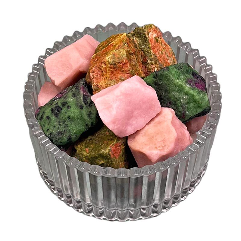 天然三宝原石招财水晶石富贵套装