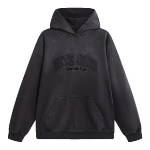 VETEMENTS 秋冬男女款水洗工艺高克重休闲连帽卫衣银泰百货301446
