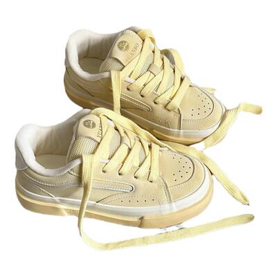 荔枝公园 复古学生设计感面包鞋女20245春季新款百搭休闲运动板鞋