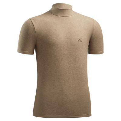 梦特娇保暖羊绒蚕丝男短袖打底衫