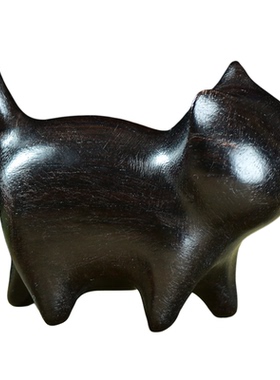 黑檀木绿檀木木雕小摆件礼物迷你猫工艺品猫咪猫猫可爱卡通装饰品