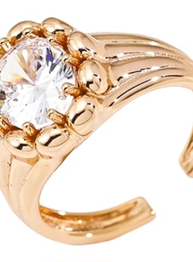 爆闪镶钻宽边戒指轻奢小众高级感指环气质时尚个性S925银食指戒女