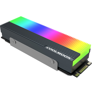 酷月M.2固态硬盘散热器 M2发光散热片ARGB神光同步SSD散热马甲