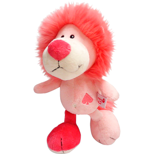 德国NICI黑桃狮毛绒玩具粉红派对公仔少女心可爱狮子玩偶生日礼物