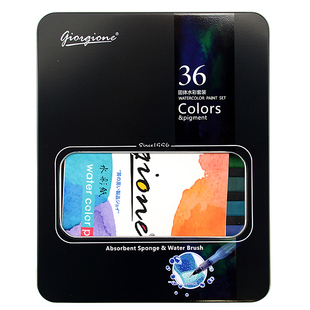 乔尔乔内固体水彩颜料套装工具盒美术生专用珠光48色36色水粉画画
