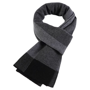 皮尔卡丹100%纯羊绒围巾男士冬季保暖加厚高档送男友爸爸礼物礼盒