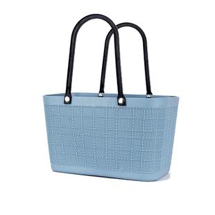 麻布纹日式小篮子手提收纳篮超市购物篮时尚环保塑料提篮买菜篮子