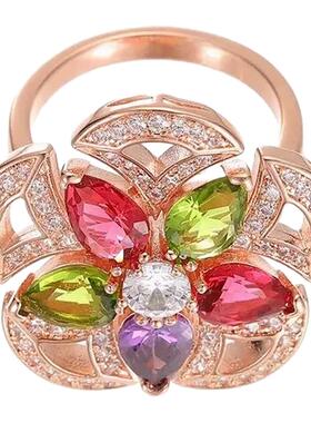 糖果色时尚奢华重工彩色戒指