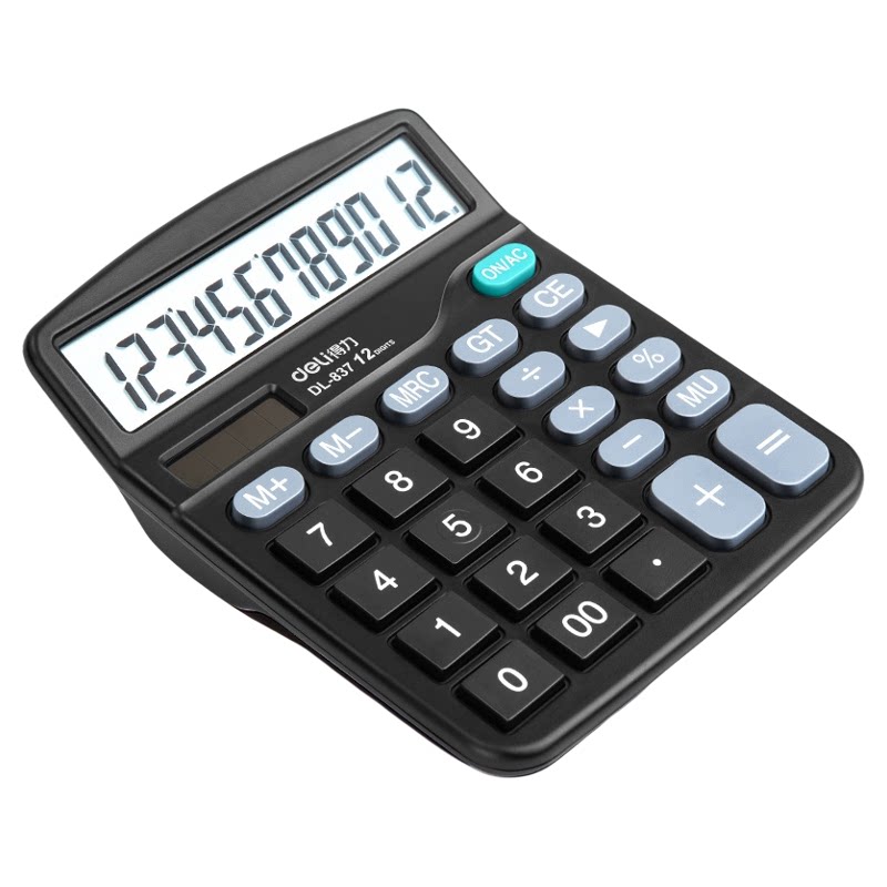 得力837ES12位大屏双电源计算器