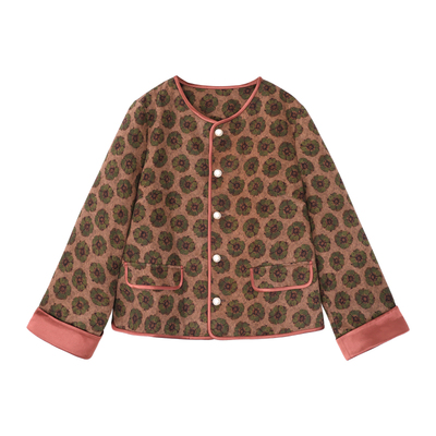 萧娘【寻牧】红云纱2025秋冬长袖保暖加棉外套国风桑蚕丝上衣5851