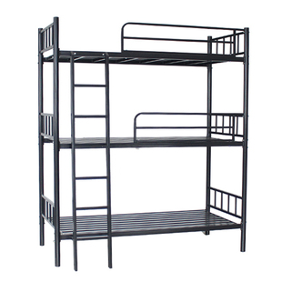 三胎床铁艺三层床上下铺铁床员工宿舍床成人学生铁架子双人高低床