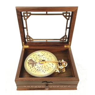 日本sankyo公主木质复古唱盘八音乐盒上发条金属机械女生日手动