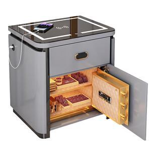 家用智能床头柜保险箱一体简约现代多功能烤漆小户型卧室收纳柜子