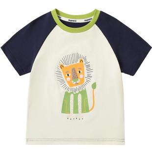 MQDmini童装男童酷帅白色卡通夏装半袖儿童短袖t恤2026夏季新款潮