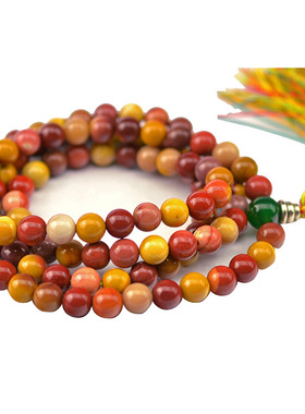 阿拉善彩玉玛瑙手串圆珠项链念珠