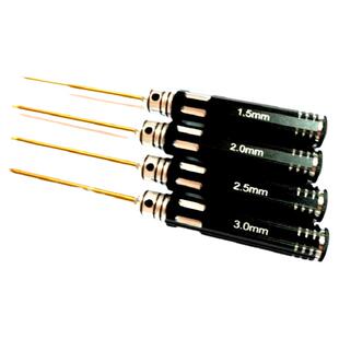 加长直柄内六角扳手进口HSS镀钛金属手柄公制螺丝刀起子模型工具