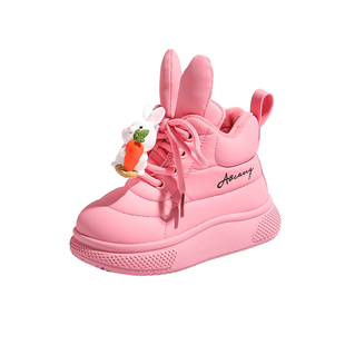 女童鞋雪地靴加绒加厚2026冬季新款男童保暖冬鞋儿童防滑防水棉鞋