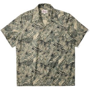 红风 夏威夷衬衫男短袖Aloha美式复古花衬衫古巴领沙滩休闲衬衣夏