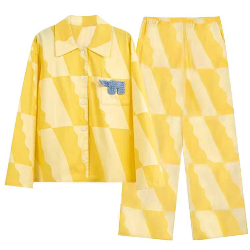 2026年春夏睡衣女新款带胸垫薄款梭织纯棉韩系INS春秋家居服套装