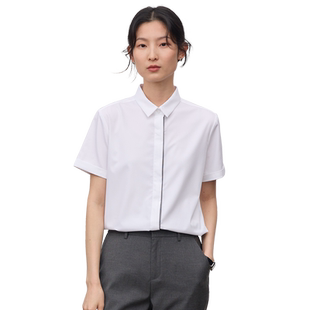 宿·色短袖衬衫女正装2023夏季公务员面试服装职业白衬衣ol工作服