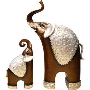 家居装饰品大象摆件客厅玄关入户茶桌办公室电视柜招财摆设一对