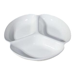 陶瓷减脂分餐盘三分盘儿童餐盘分食盘早餐盘零食点心盘三格分格盘