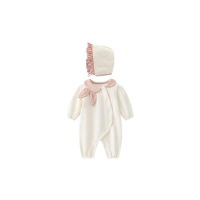 小虫飞飞春秋兔耳翻领斜襟哈衣