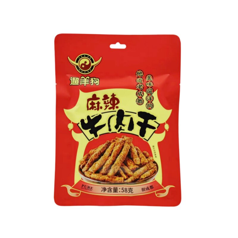 遛洋狗牛肉58g*5袋四川特产零食