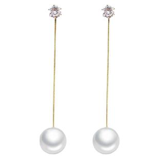 长款珍珠耳坠显瘦流苏耳环2025年新款潮网红无痛耳夹无耳洞女耳饰