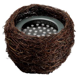 鸟巢照树灯led鸟巢灯鸟窝灯射灯投光灯藤草编织仿真鸟巢灯户外