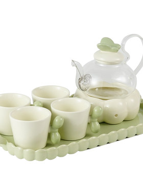 花茶壶耐高温加厚过滤玻璃泡茶壶耐热养生壶茶具烧水套装蜡烛加热