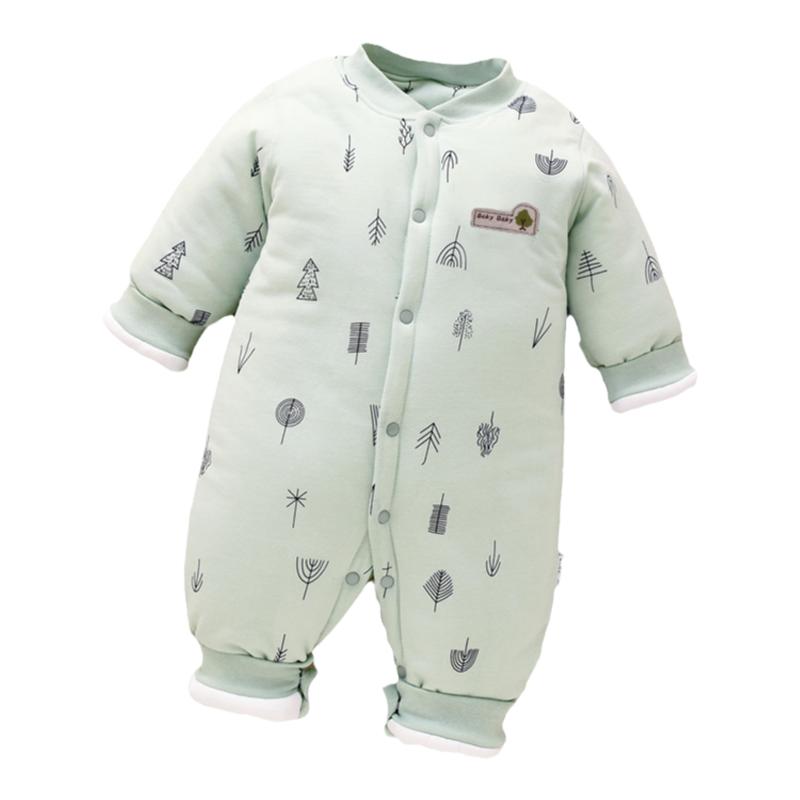 婴儿连体衣秋冬装夹棉加棉纯棉宝宝外出服新生儿衣服保暖初生外套