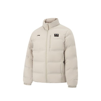 李宁防泼水立领男反光短羽绒服