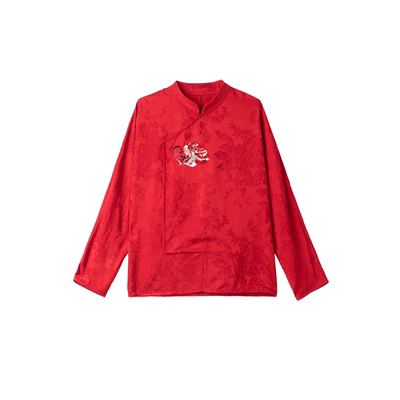 重工钉珠提花斜襟百搭上衣