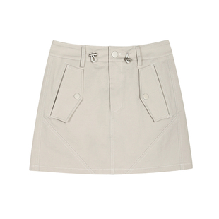 ousph【现货3折】高腰抽绳工装裙女防走光包臀性感a字短裙半身裙