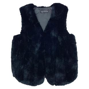 秋冬皮毛一体獭兔毛马甲宽松保暖百搭坎肩短款通勤内搭马夹皮草女