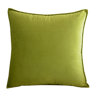 欧式纯色抱枕高档沙发客厅床头靠枕靠垫天鹅绒绿色系方形枕抱枕套